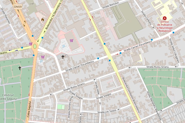 Hartă: Str. Ciprian Porumbescu, Nr. 86, în cartierul Elisabetin din Timișoara